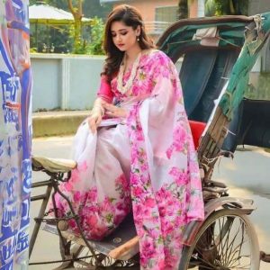 Alternative view of Chanderi Silk Saree CSS0010 - White